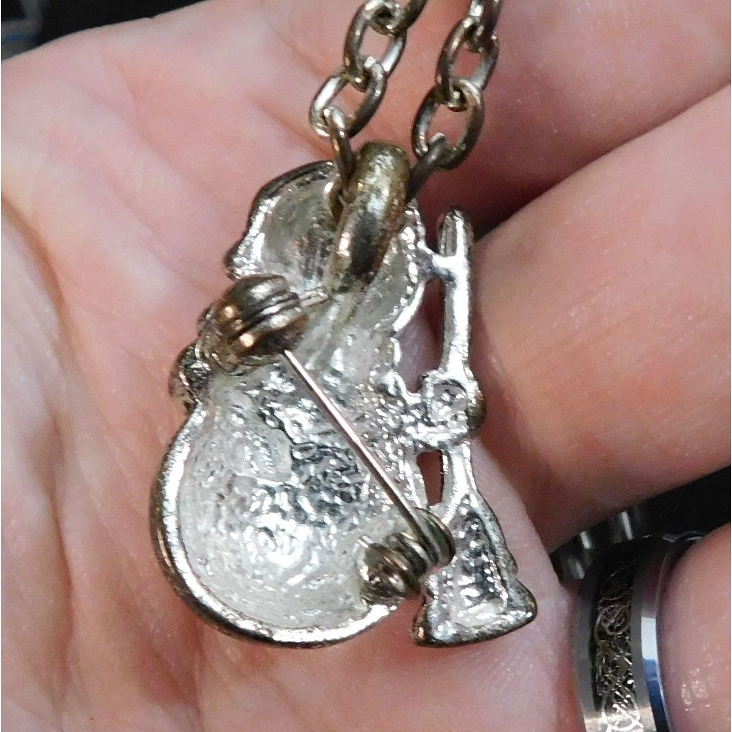 Other Vintage Silver Glitter Snowman Necklace/Brooch Size ONE SIZE - 3 Thumbnail