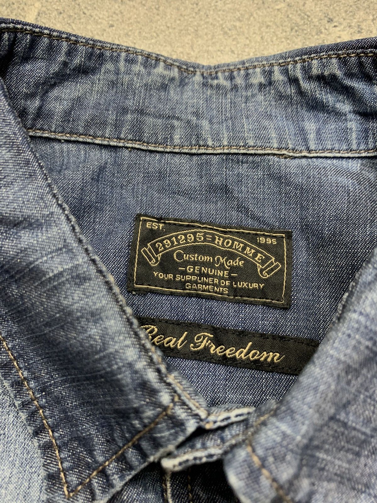 Japanese Brand 🐍 291295=Homme Japan Denim Shirt Size US M / EU 48-50 / 2 - 3 Thumbnail