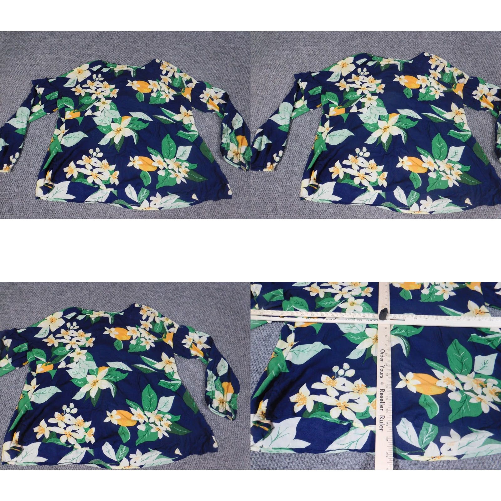Old Navy Old Navy Womens Blouse S Blue Floral Crew Neck Pullover Stretch Top Casual Button Cotton Blend Regular Size S / US 4 / IT 40 - 8 Thumbnail