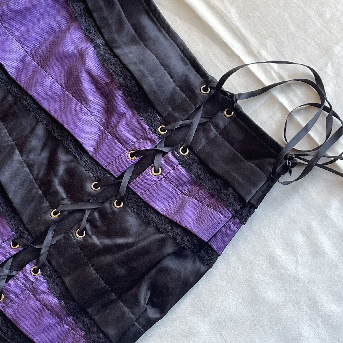 Japanese Brand Purple/Black Skirt Size 26" / US 2 / IT 38 - 3 Thumbnail