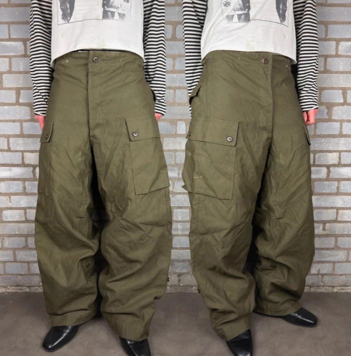 Vintage Rare 60’s KL Dutch army super wide parachute pants vintage Size US 34 / EU 50 - 1 Thumbnail