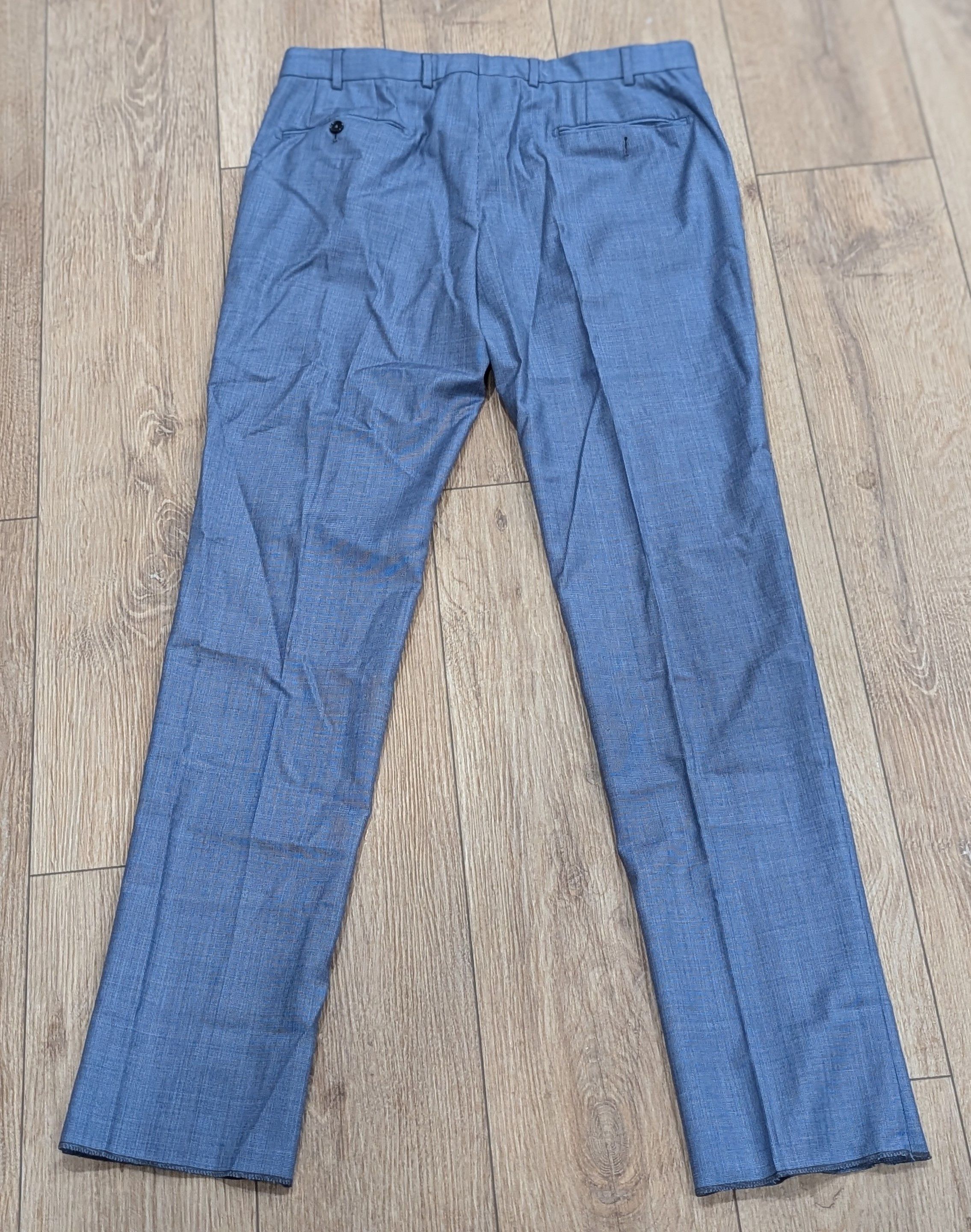 Emporio Armani Emporio Armani Flat Front Dress Pants Blue 50 US 34 Size US 34 / EU 50 - 3 Thumbnail