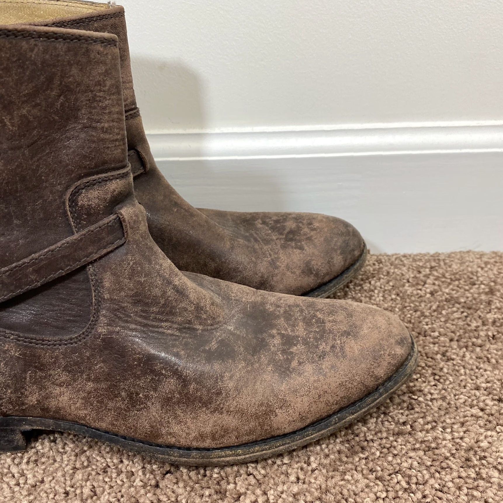 Frye FRYE Lindsay Plate Short Boots Womens 8.5 B Leather Dusty Graphite Stone Size 30" / US 8 / IT 44 - 3 Thumbnail