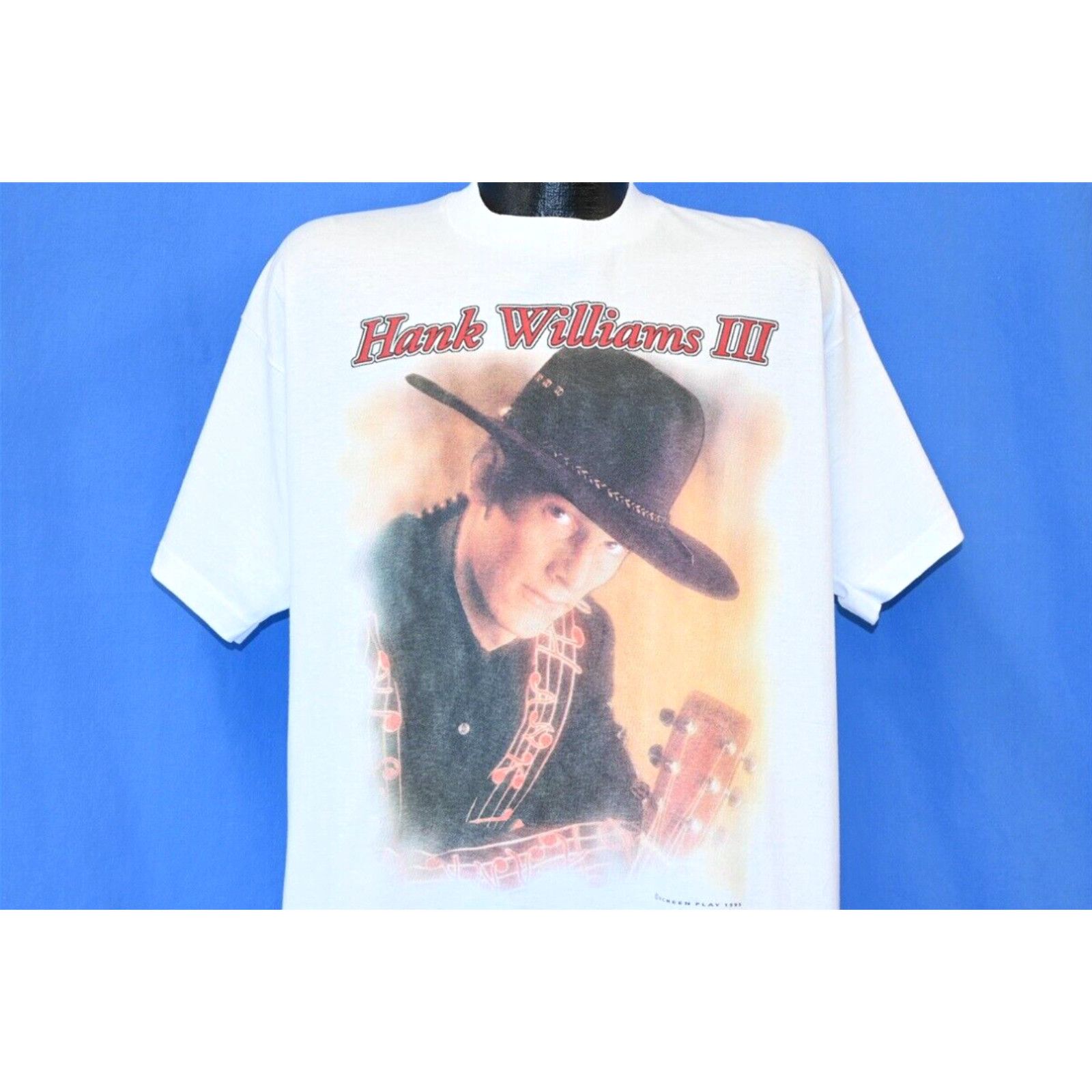 image of Fruit Of The Loom VTG 90's Hank Williams Iii Tradition Lives Country Music Cowboy 1995 T-Shirt XL i