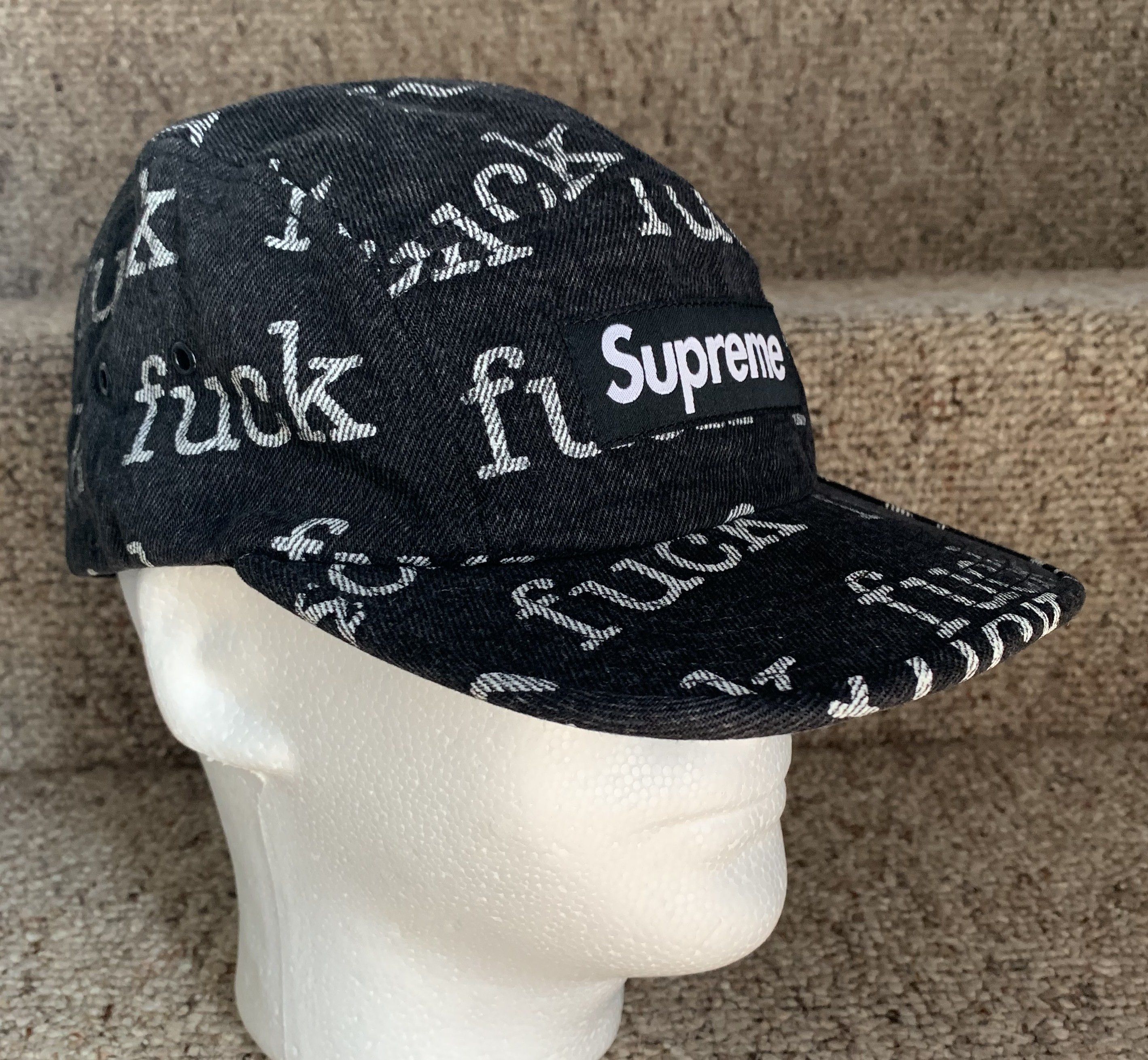 Supreme S/S 2013 Supreme Fuck Denim Camp Hat Size ONE SIZE - 3 Thumbnail