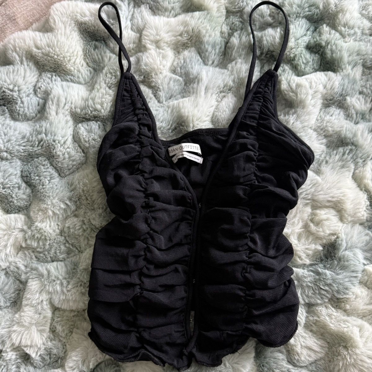 Urban Outfitters Urban Outfitters Black Mesh Corset Cami Tank Top | Small Size S / US 4 / IT 40 - 5 Thumbnail