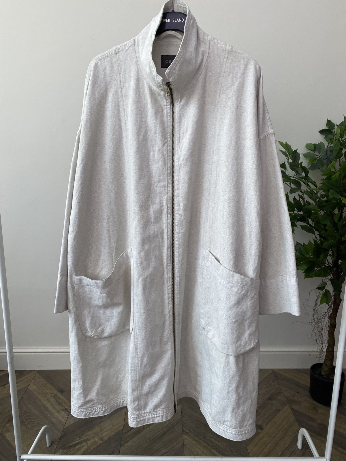 OSKA Vintage OSKA Linen Blend Zip Oversized Heavyweight Coat Size L / US 10 / IT 46 - 2 Thumbnail