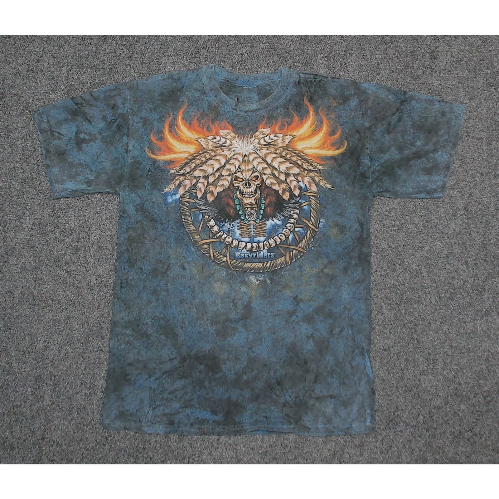 Vintage Easyriders Vintage Y2K Native Skull Mineral Wash Tee Size US L / EU 52-54 / 3 - 3 Thumbnail
