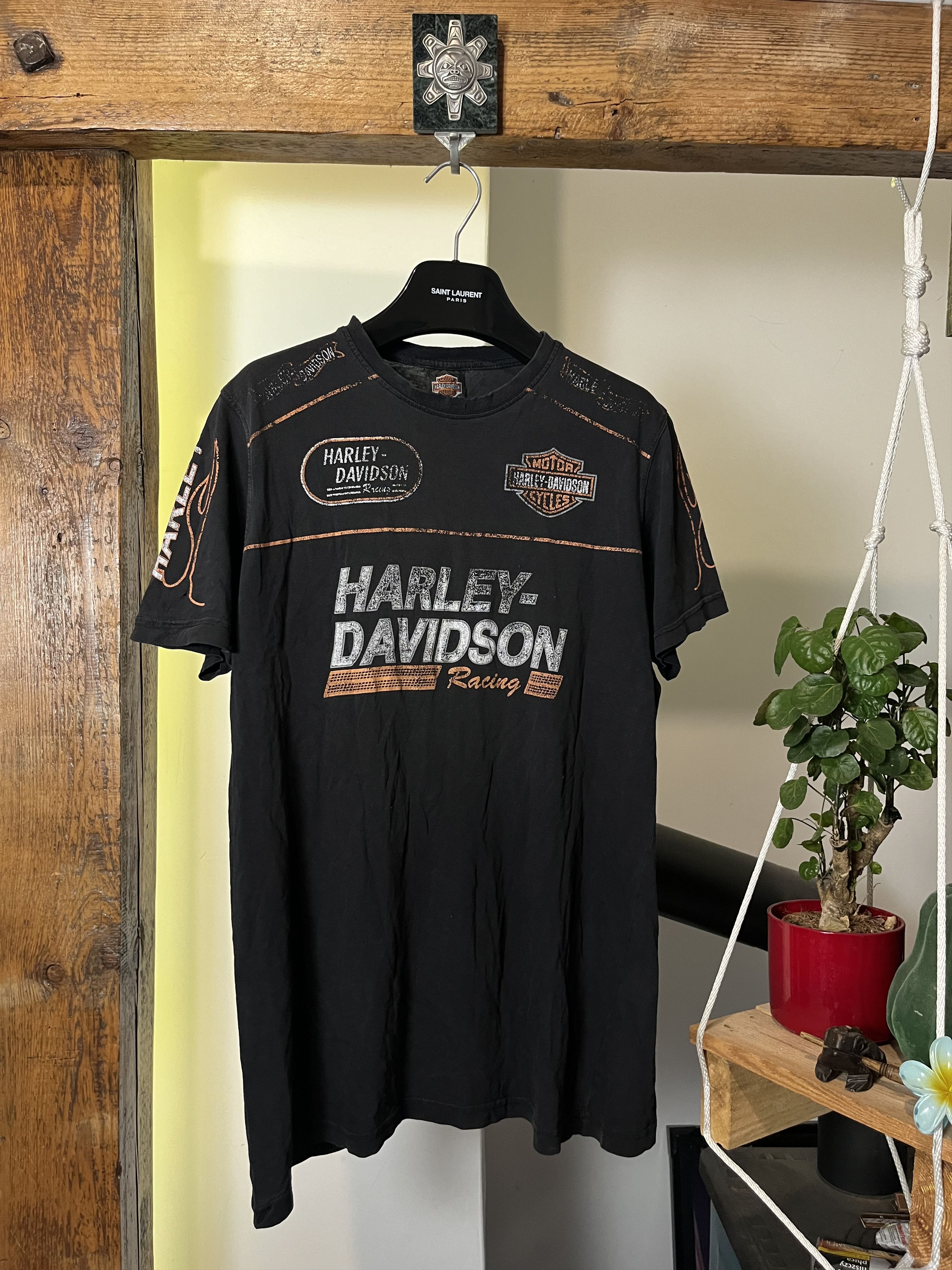 Harley Davidson × Vintage 90s Harley Davidson Made in USA Racing Biker Size US L / EU 52-54 / 3 - 1 Thumbnail