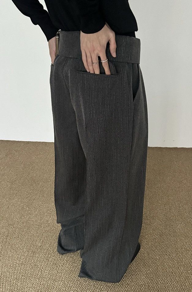 Japanese Brand × Vintage Cleanfit retro folded flap waist pinstriped pleated pants Size US 34 / EU 50 - 5 Thumbnail