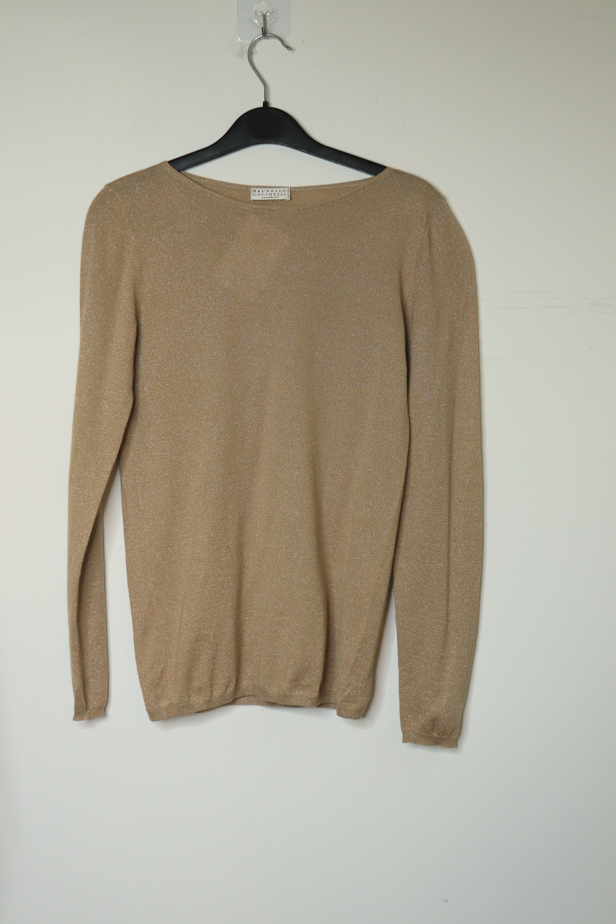 Brunello Cucinelli Neutral lurex fine knit sweater - S Size S / US 4 / IT 40 - 1 Thumbnail