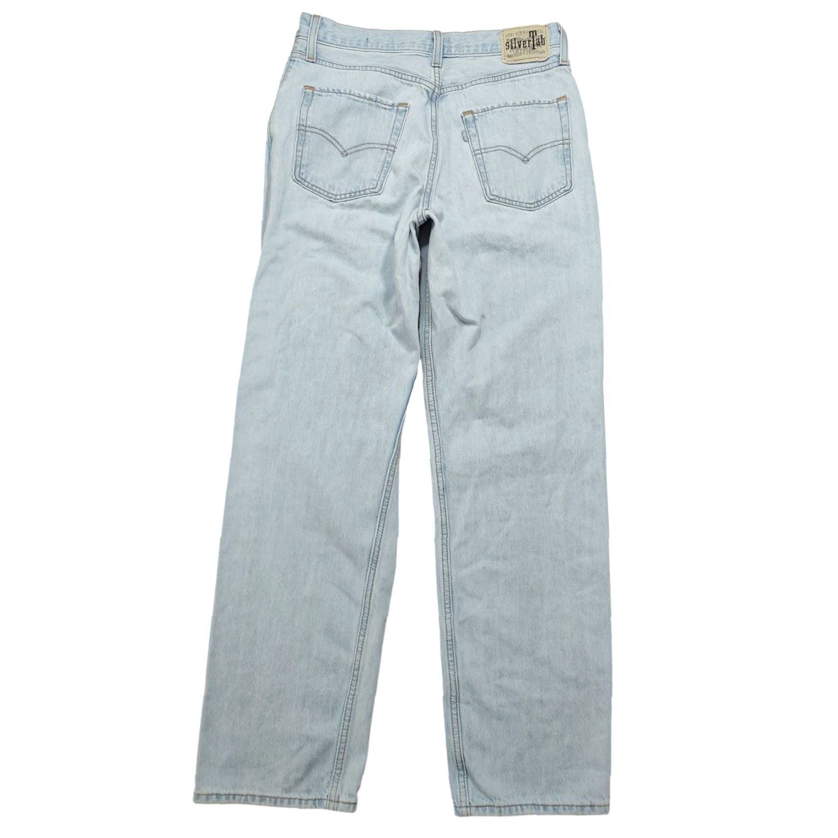 Denime Levis Jeans SilverTab 94 Baggy Blue Denim Light Distressed Womens 28 X 31 Inseam Size 28" / US 6 / IT 42 - 2 Thumbnail