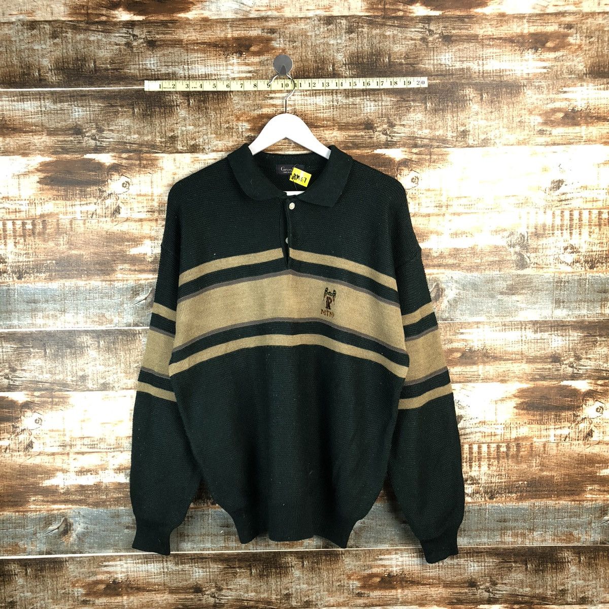 Homespun Knitwear Grosbee Green vintage sweatshirt Knitwear #A1967 Size US L / EU 52-54 / 3 - 1 Thumbnail