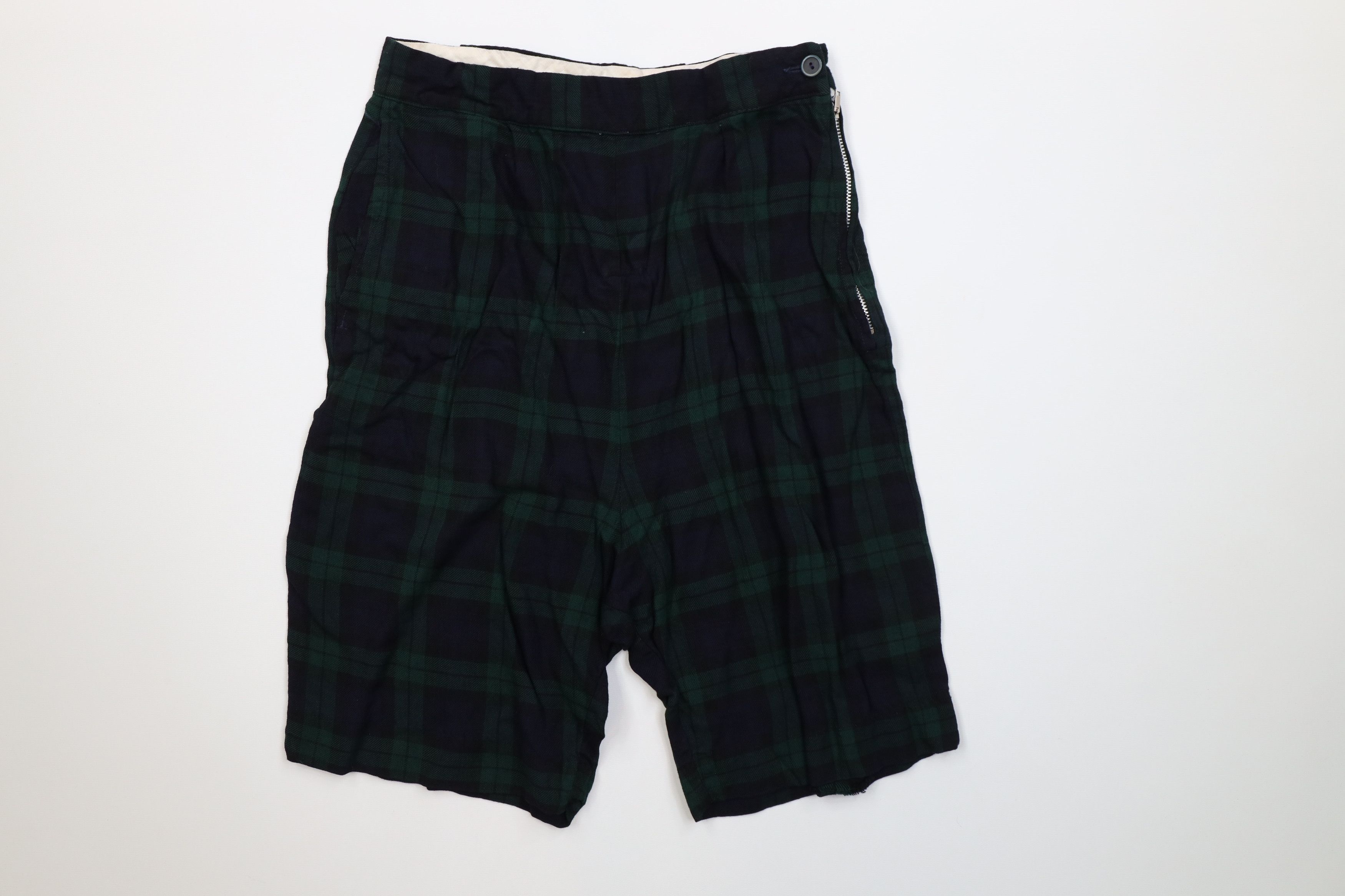 Vintage Vintage 50s Streetwear Rayon Gabardine Knit Shorts Plaid USA Size 26" / US 2 / IT 38 - 1 Thumbnail