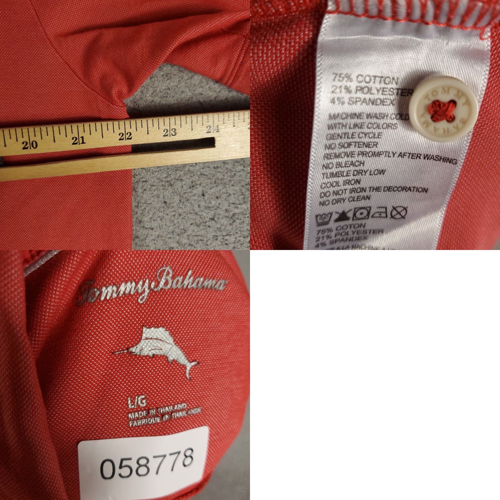 Tommy Bahama Tommy Bahama Polo Shirt Mens Large Red Casual Short Sleeve Woven Activewear Size US L / EU 52-54 / 3 - 8 Thumbnail