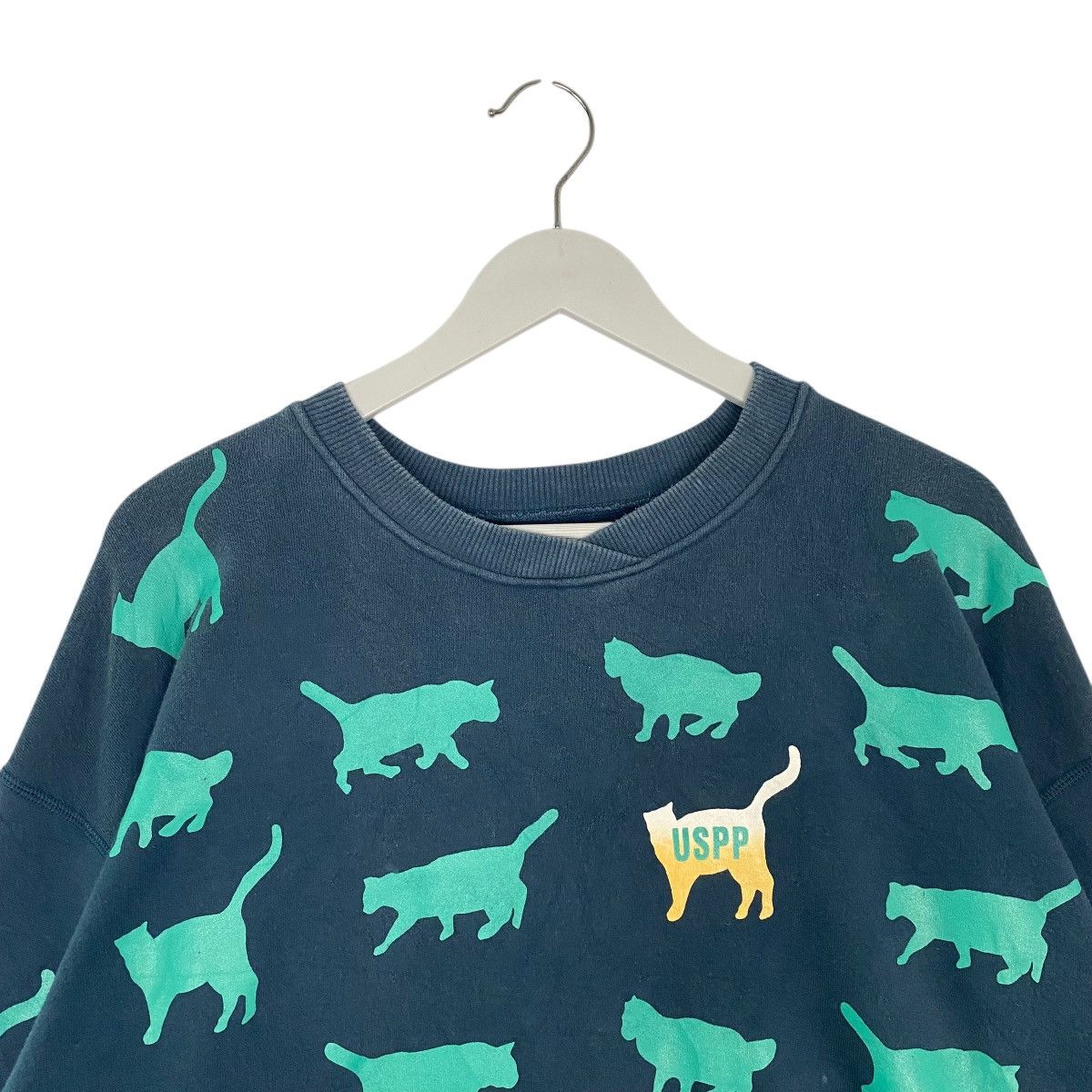 Vintage Vintage Ussp Cat Crewneck Sweatshirt Green Pullover Size M Size US M / EU 48-50 / 2 - 4 Thumbnail