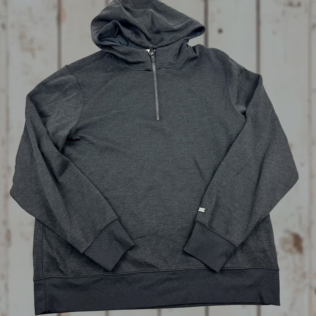 Nike Hoodie Men Medium Gray 1/4 Zip Pullover Swoosh Dri Fit Pockets Hood, Men's