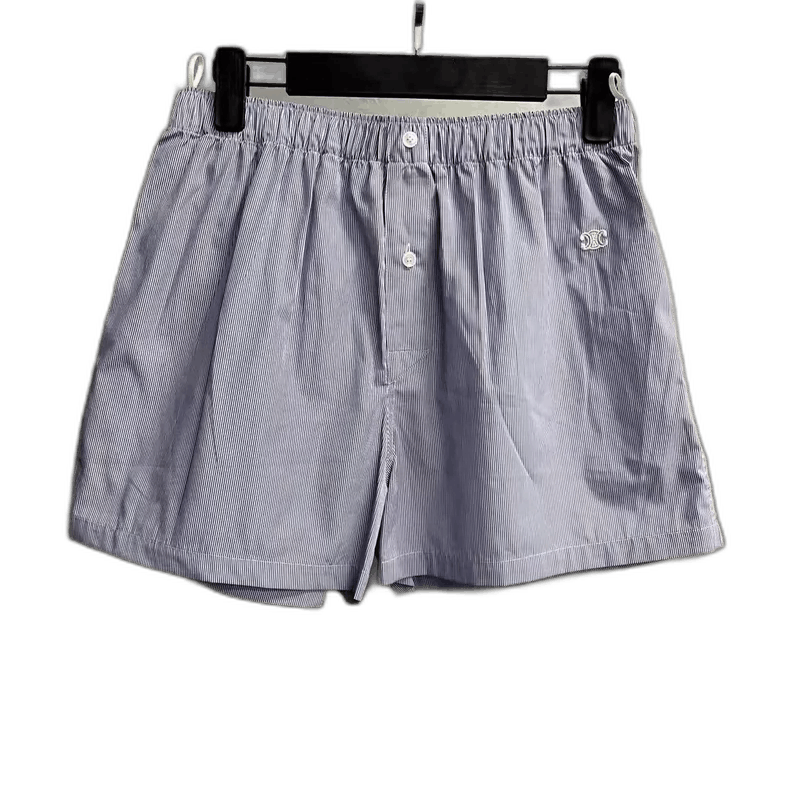 Celine Celine Blue Striped Elastic Waist Casual Shorts Size US 36 / EU 52 - 1 Thumbnail