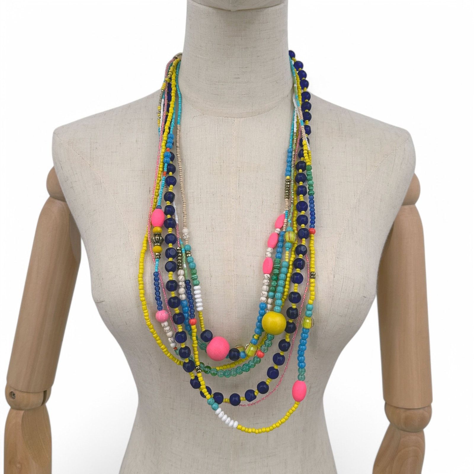 Vineyard Vines Vineyard Vines Colorful Layered Boho Statement Necklace Size ONE SIZE - 1 Thumbnail