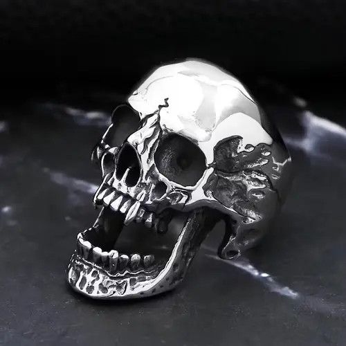 Jewelry × Vintage Stainless Steel Vampire Skull Ring Size ONE SIZE - 3 Thumbnail