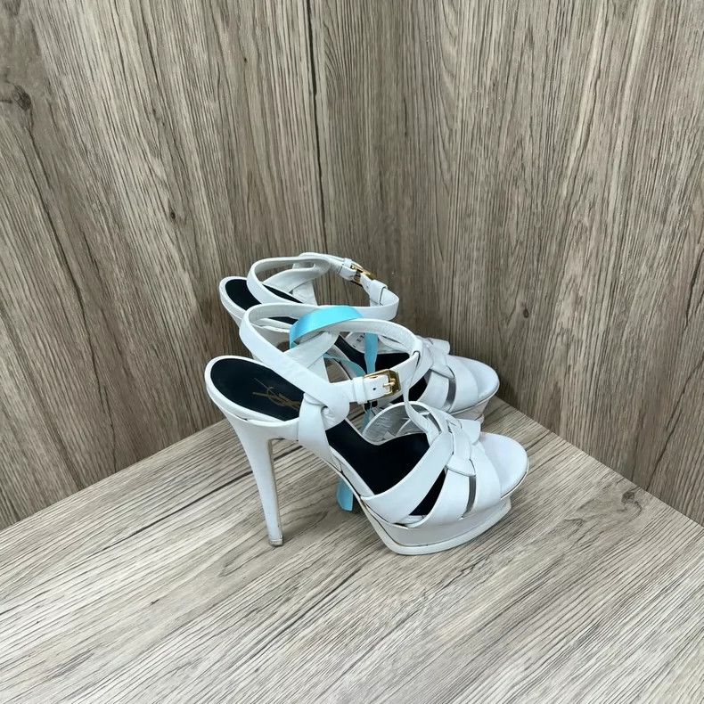 Saint Laurent Paris Saint Laurent ParisWhite high-heeled sandals 2504-Nextarr Size US 5.5 / IT 35.5 - 3 Thumbnail