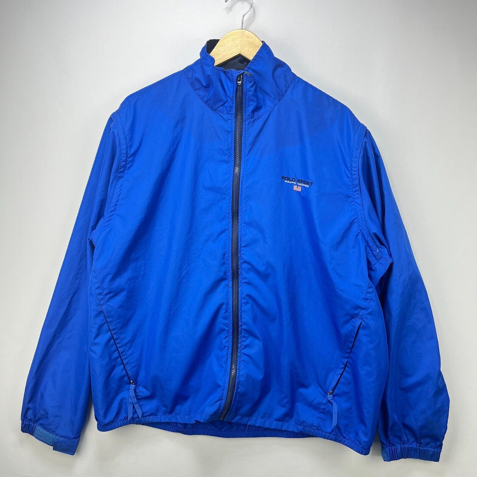 Ralph Lauren Polo Sport Windbreaker Vtg 90s Yellow Nylon