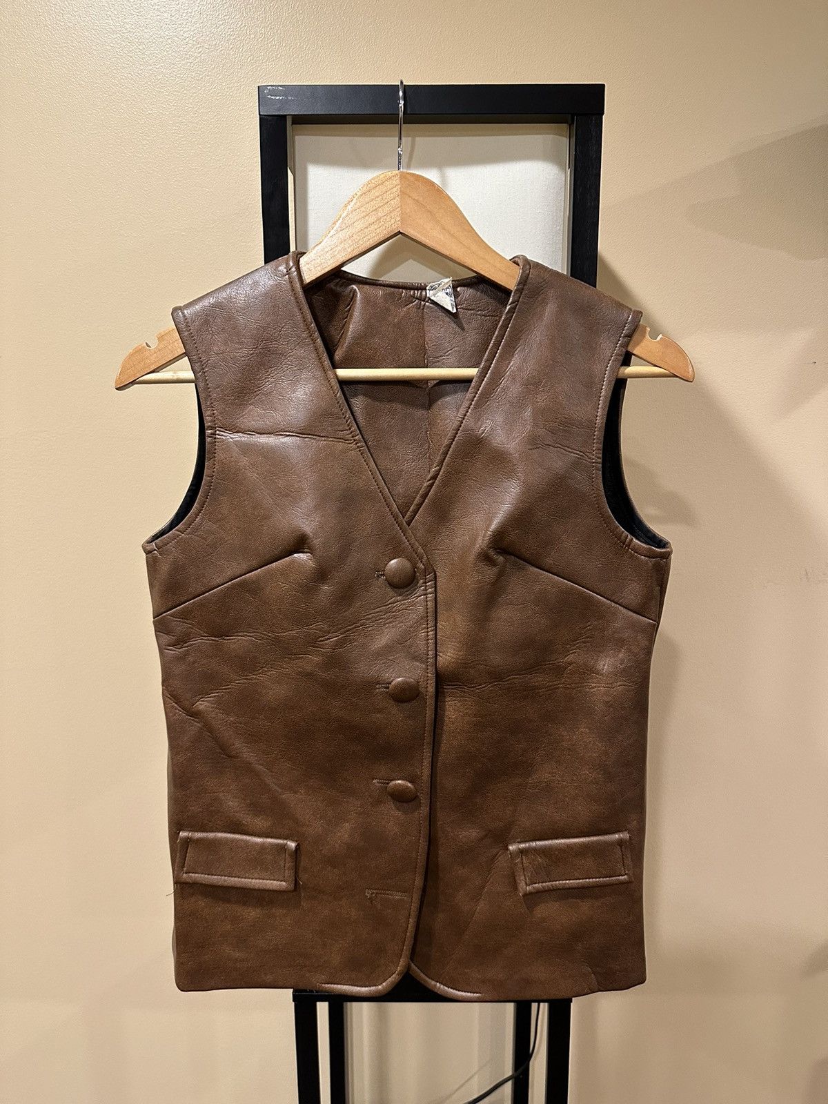 Vintage Vintage Union Made Brown Leather Vest Size M / US 6-8 / IT 42-44 - 1 Thumbnail