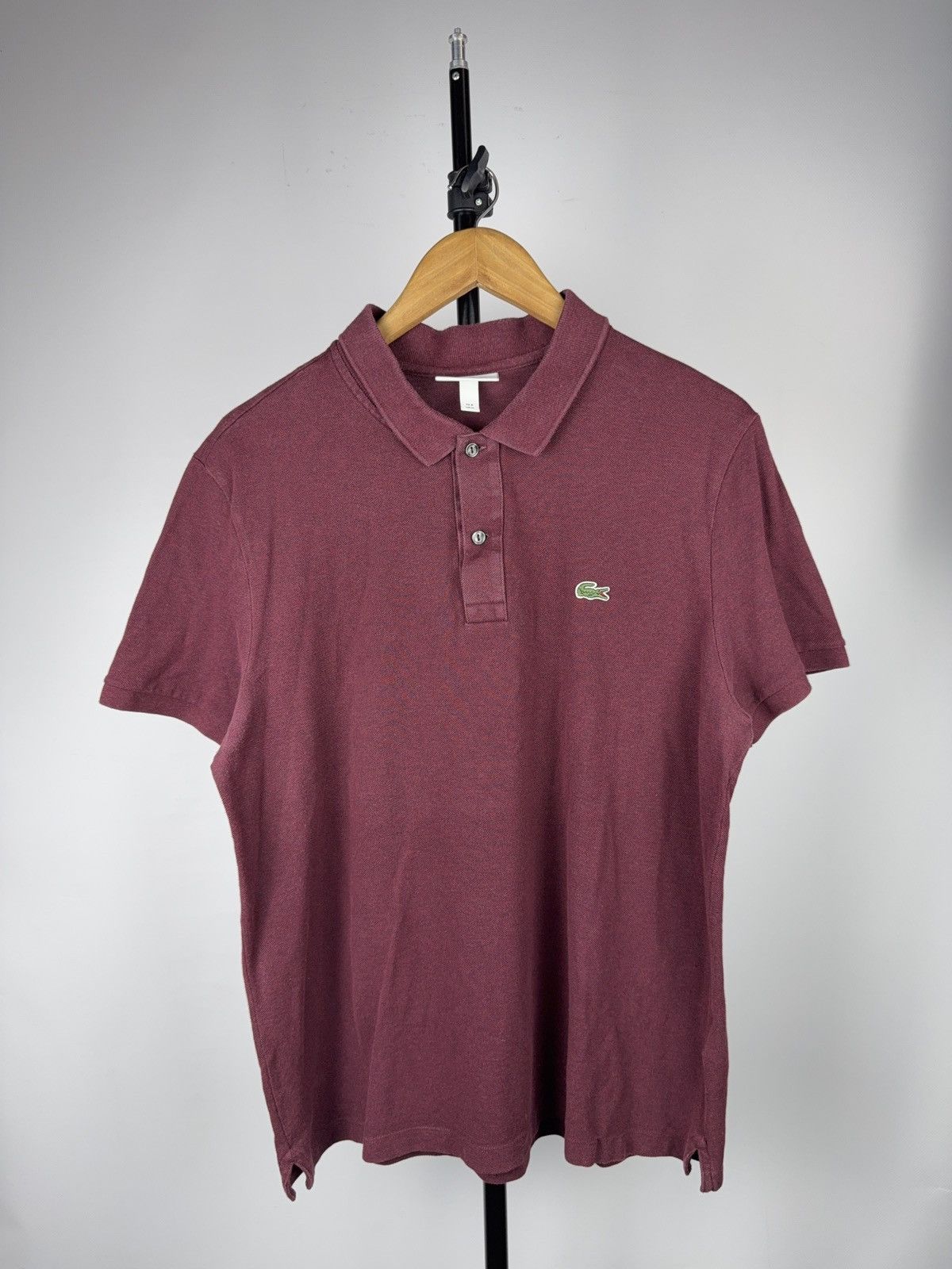 Lacoste Luxury Lacoste Burgundy Polo Shirt Classic Crocodile Logo Size US XL / EU 56 / 4 - 1 Thumbnail