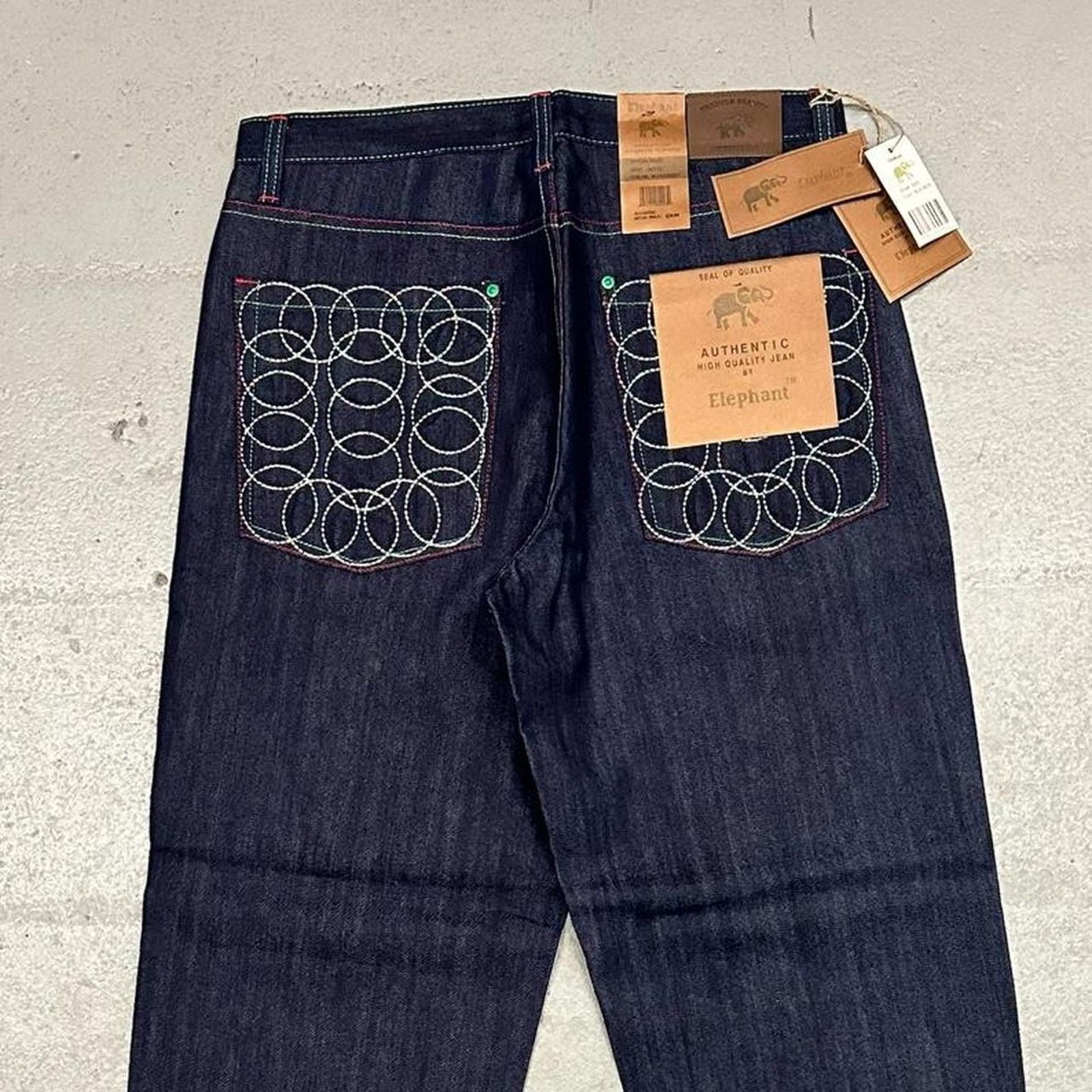 Vintage Vintage Baggy Y2k Blue Raw Denim Design Jeans Men 36x32 Size US 36 / EU 52 - 2 Thumbnail