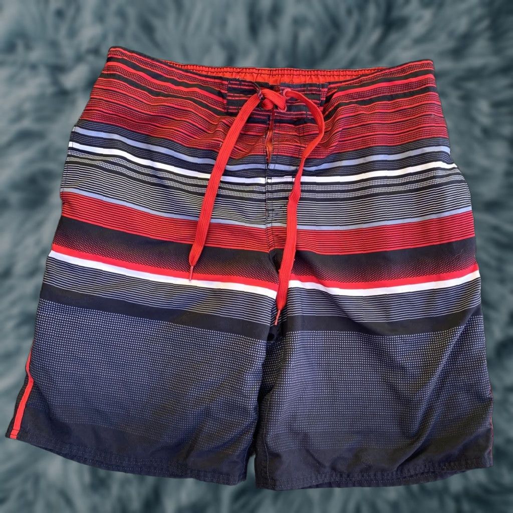 Ocean Pacific Ocean Pacific Board Shorts Men's L Lined 36-38 Swim Surf Water Red Black Size US 33 - 1 Thumbnail