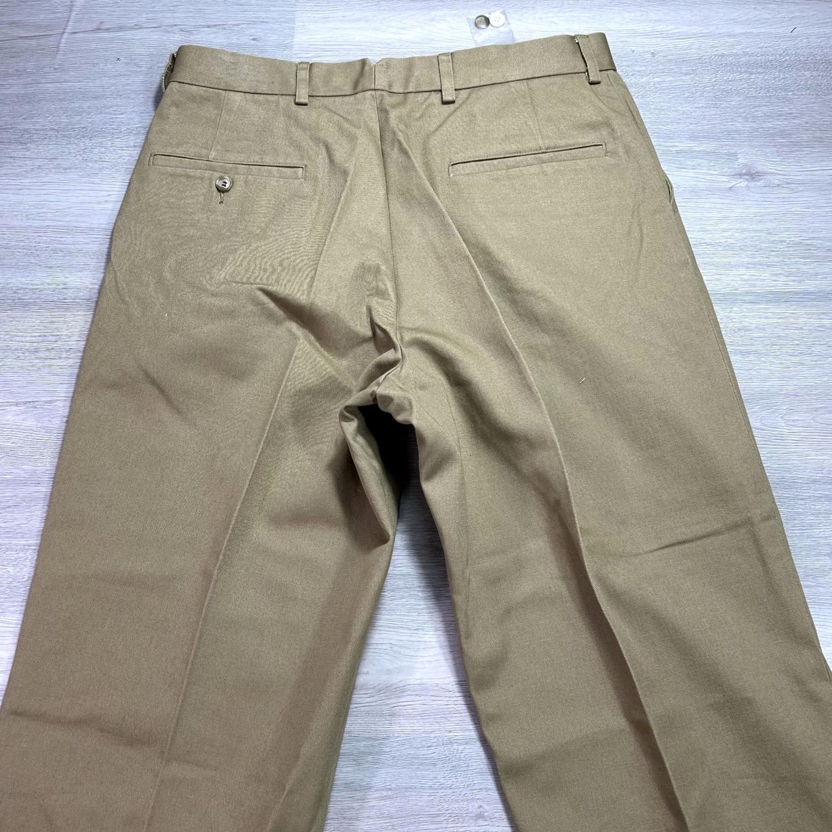 Vintage NEW J. Peterman Pants Mens 34 Khaki Chino Flat Front Unhemmed Made in USA Size US 34 / EU 50 - 4 Thumbnail