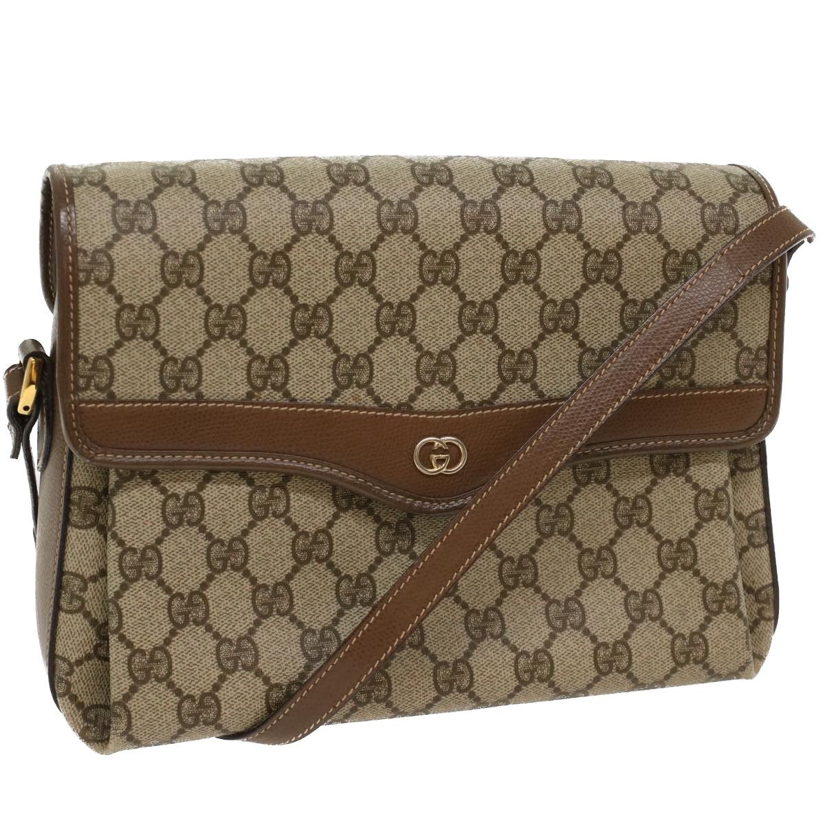 Gucci GUCCI GG Canvas Shoulder Bag PVC Leather Beige 001 113 6165 Auth ...