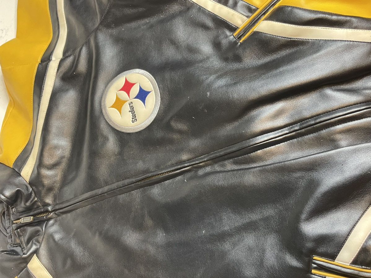 NFL Vtg Pittsburgh Steelers Faux Leather GIII Jacket NWT *FLAW Size US L / EU 52-54 / 3 - 13 Thumbnail