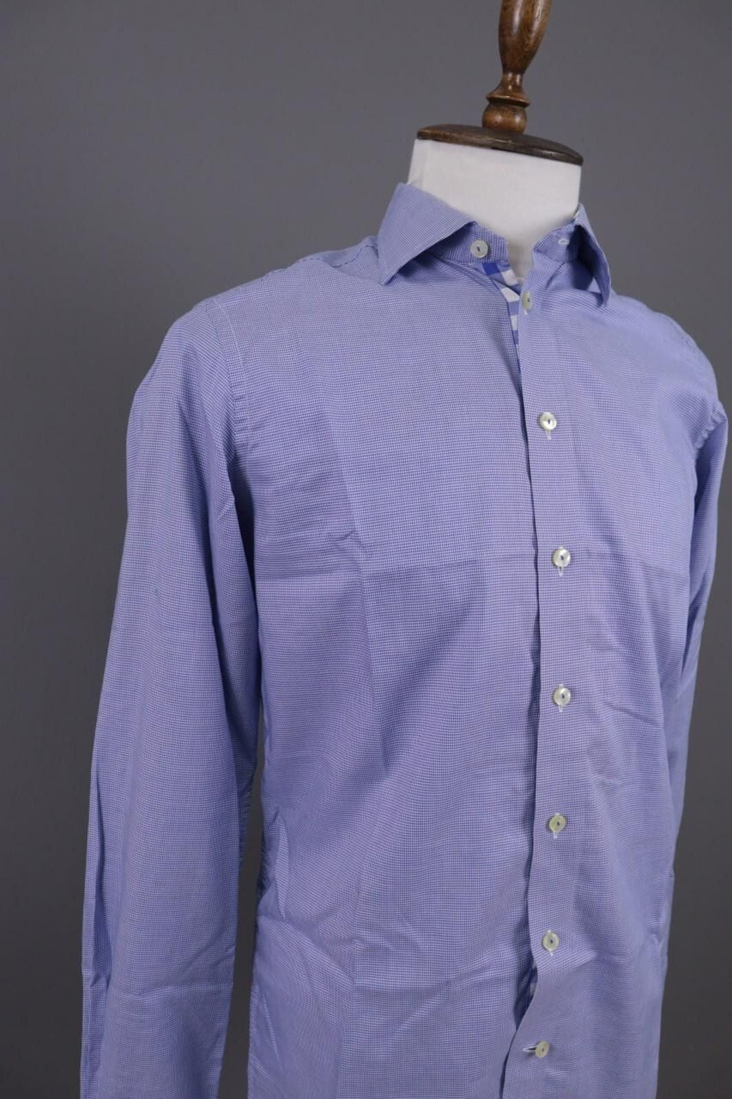 Eton Eton Contemporary Blue Check Extra Shirt 40 / 15.75 Size US M / EU 48-50 / 2 - 6 Thumbnail