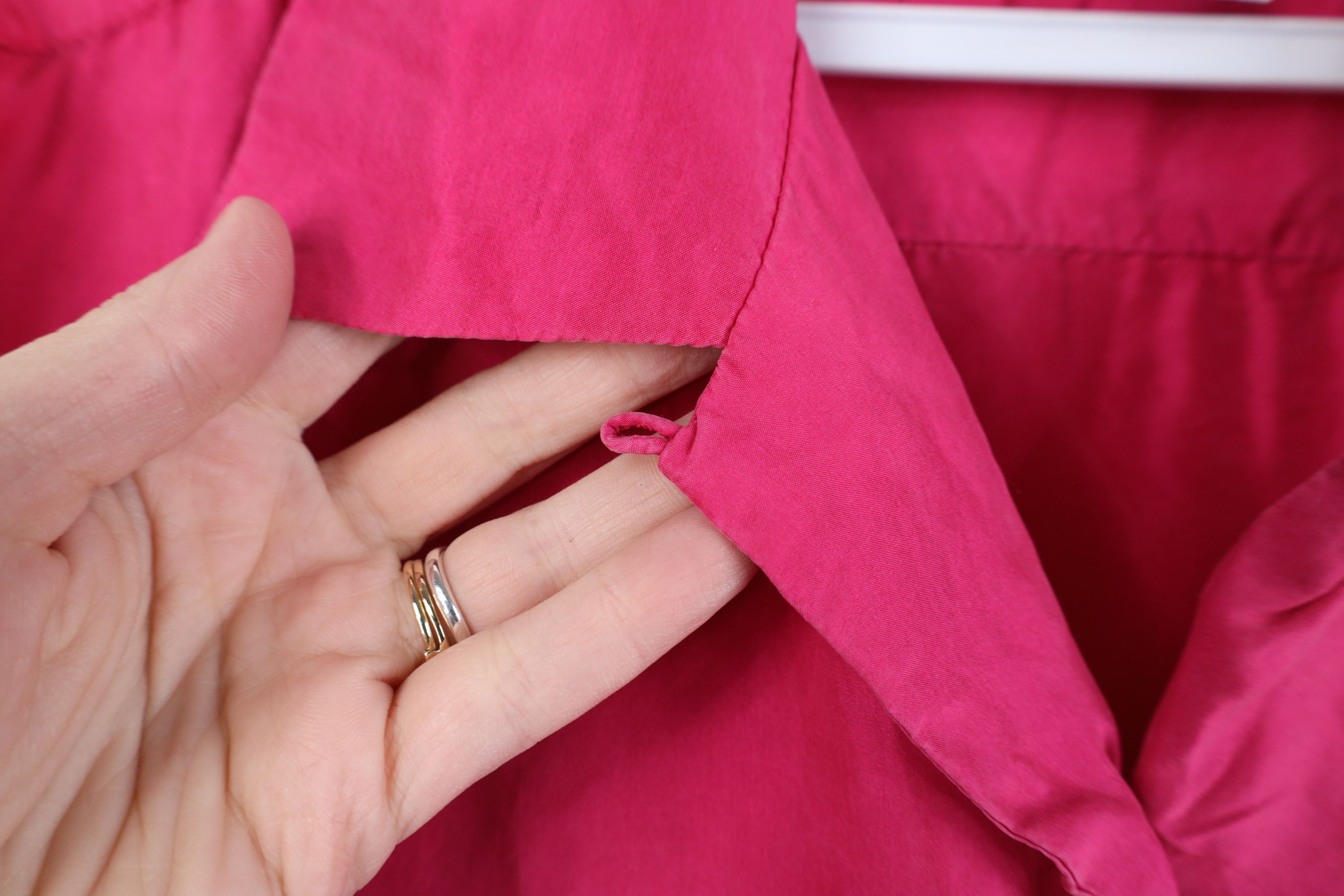 Vintage Vintage 90s Streetwear Silk Collared Button Shirt Pink Size L / US 10 / IT 46 - 6 Thumbnail