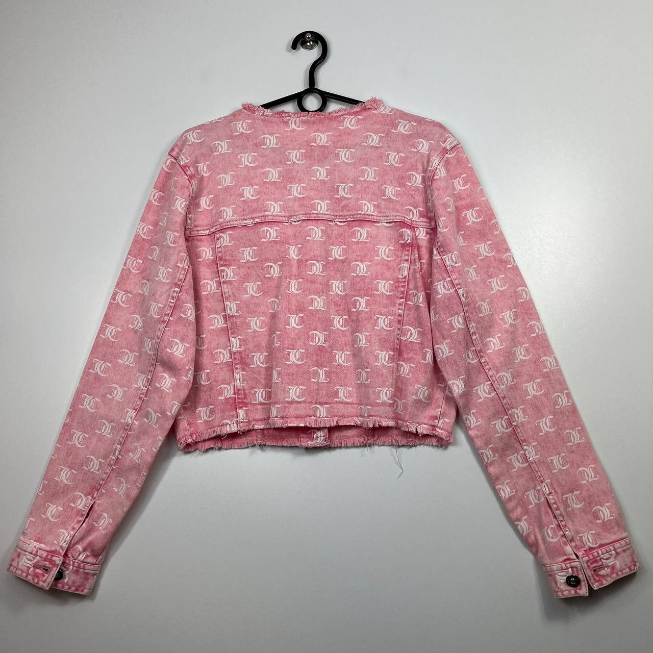 Juicy Couture Juicy Couture Womens Pink Monogram Denim Jacket Cropped XL Size XL / US 12-14 / IT 48-50 - 6 Thumbnail