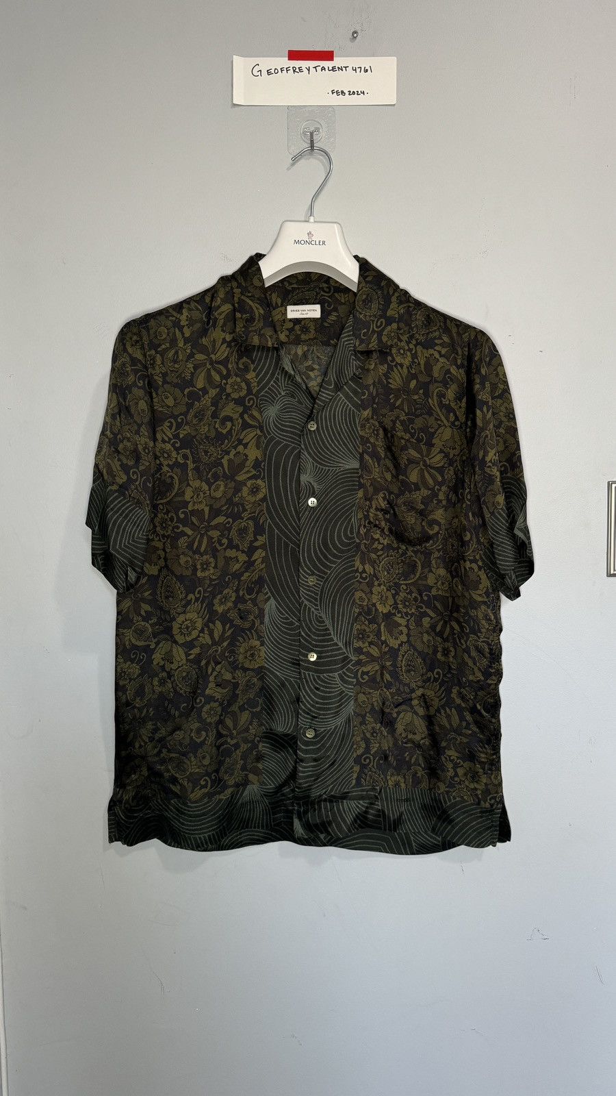 未使用 DRIES VAN NOTEN 25SS シャツ CARLTONE 48 Dries Van Noten Dries Van Noten Carltone Geometric Shirt 48