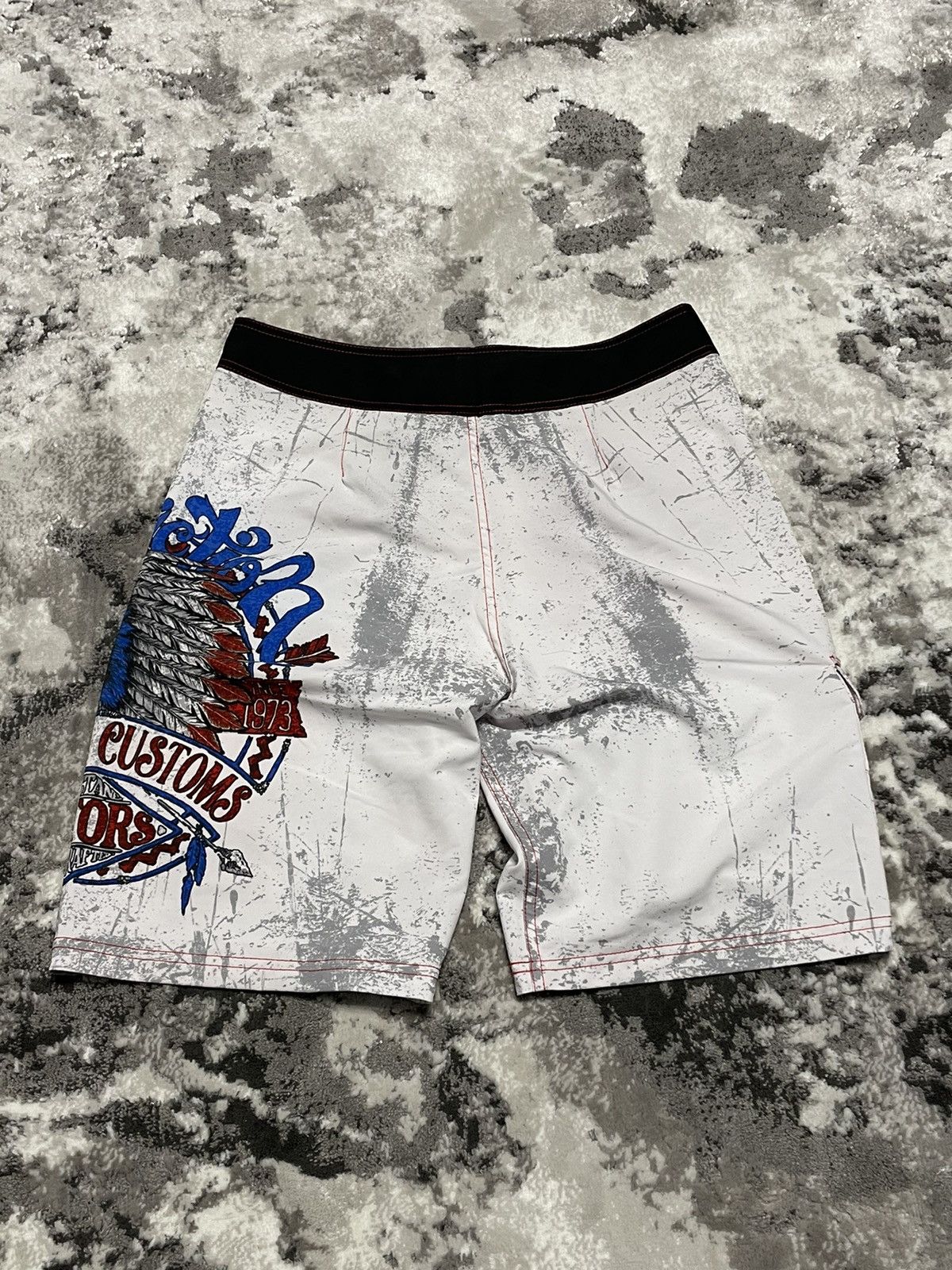 Affliction × Japanese Brand Rare Affliction Skull Y2K Shorts Boardshorts Size US 32 / EU 48 - 8 Thumbnail