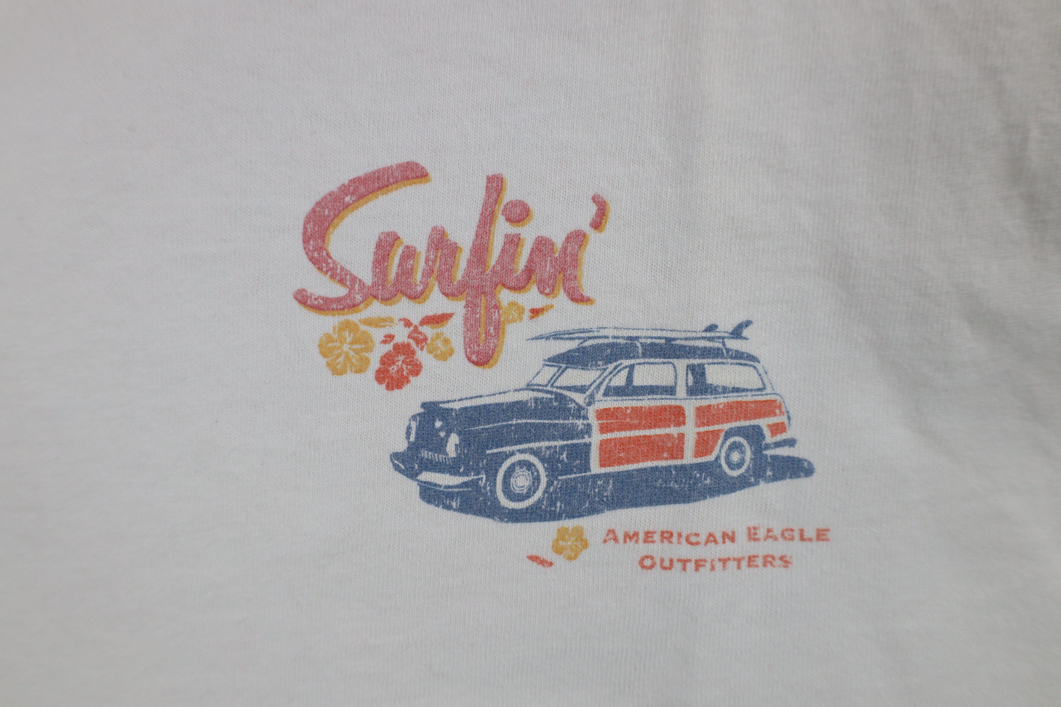American Eagle Outfitters × Vintage Vintage 90s American Eagle Surfing Ringer T-Shirt USA Size L / US 10 / IT 46 - 4 Thumbnail
