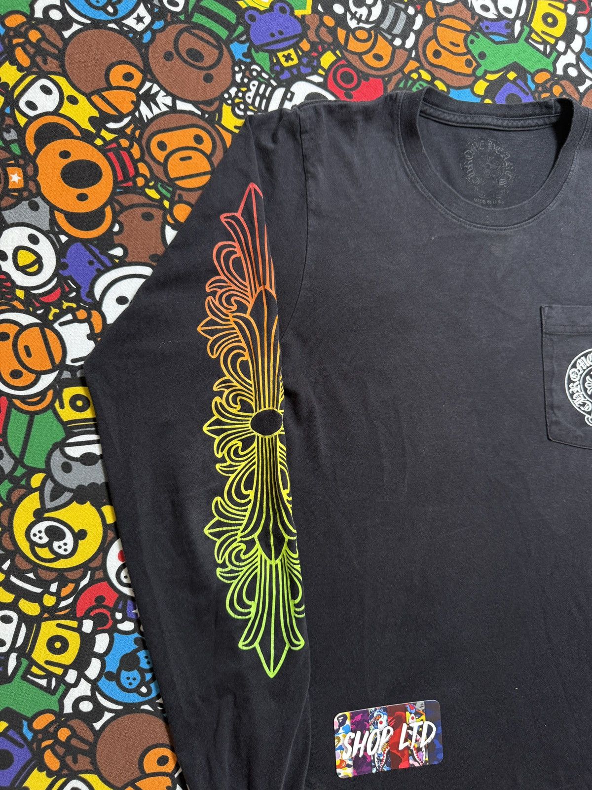 Chrome Hearts Chrome Hearts Black Gradient Floral Logo Long Sleeve Tee Size US XS / EU 42 / 0 - 5 Thumbnail