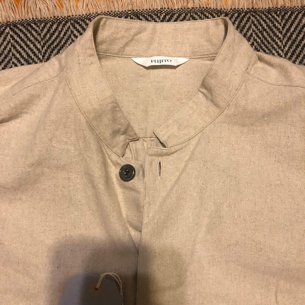 Fujito Shirt Coat Natural Linen Cotton Canvas Japan Size 4 L/XL NWT Size US L / EU 52-54 / 3 - 8 Thumbnail