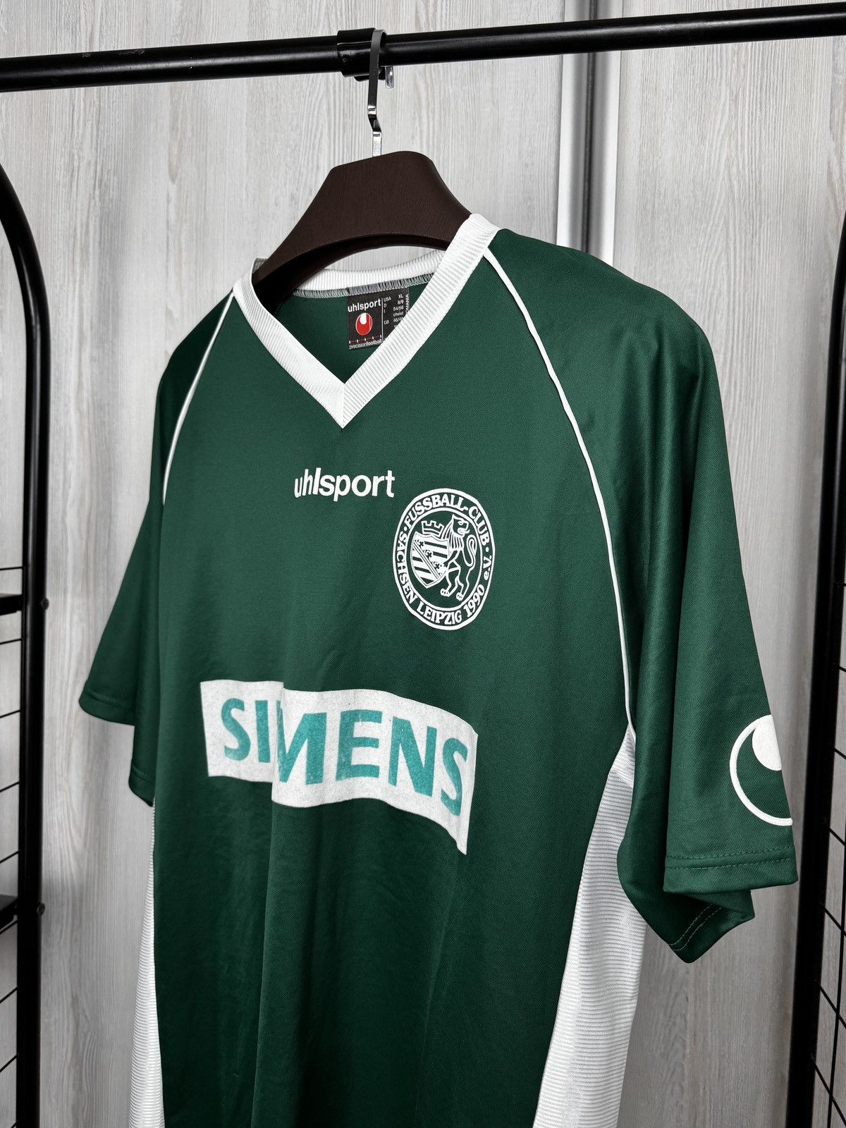 Other uhlsport vintage FC Sachsen Leipzig #13 match worn jersey Size US XL / EU 56 / 4 - 4 Thumbnail