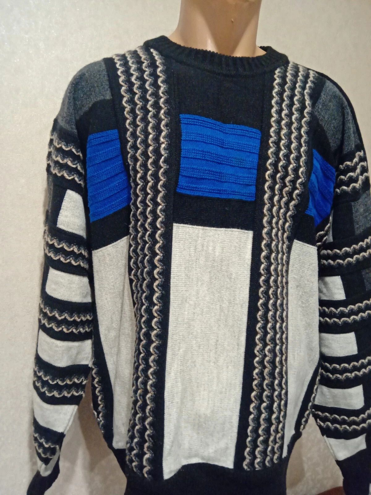 Carlo Colucci VTG Carlo Colucci 3D Knit Wool Sweater Size 50/XL Size US XL / EU 56 / 4 - 1 Thumbnail