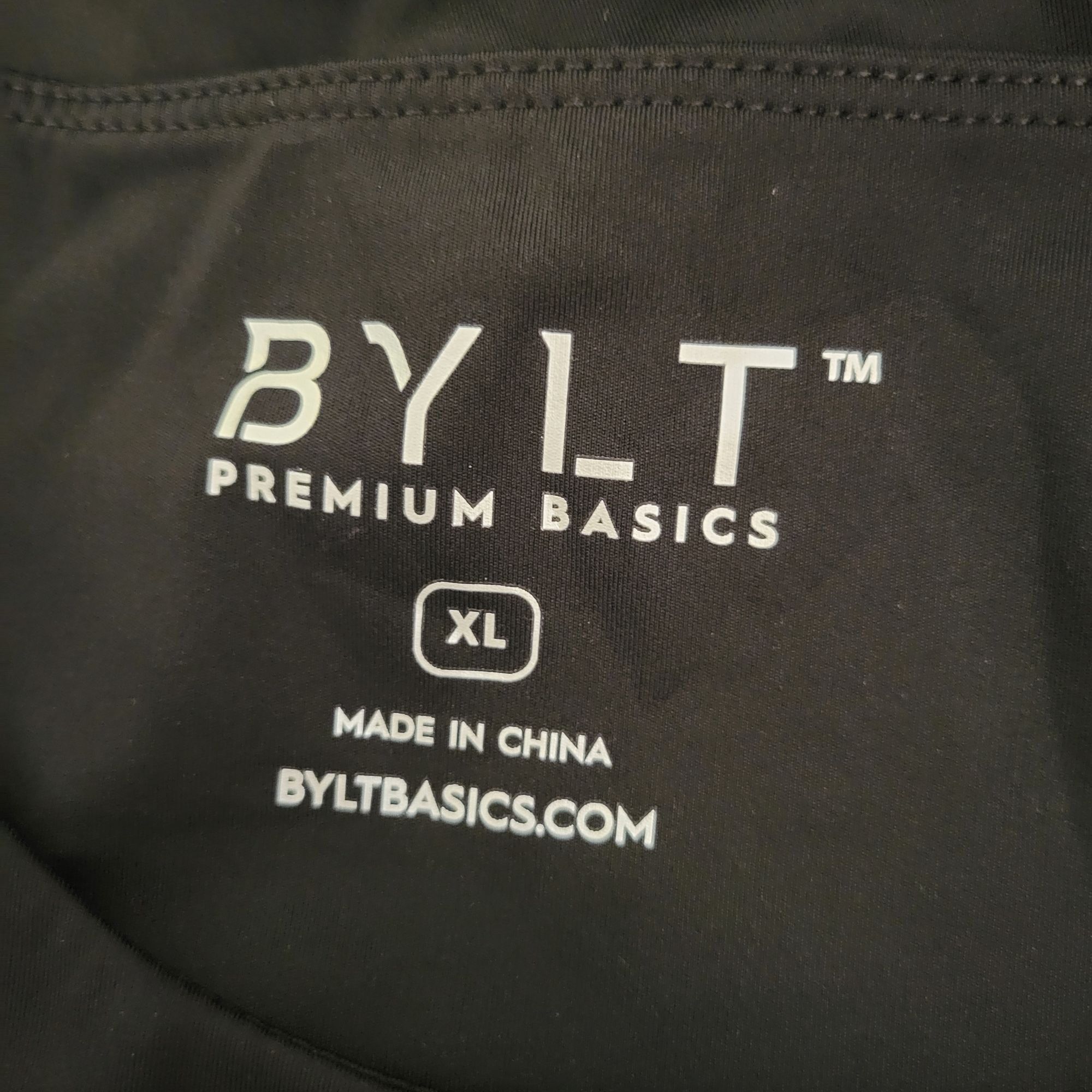 BYLT Premium Basics BYLT Premium Basics Contour Short Sleeve Top Black XL Nylon Size XL / US 12-14 / IT 48-50 - 2 Thumbnail