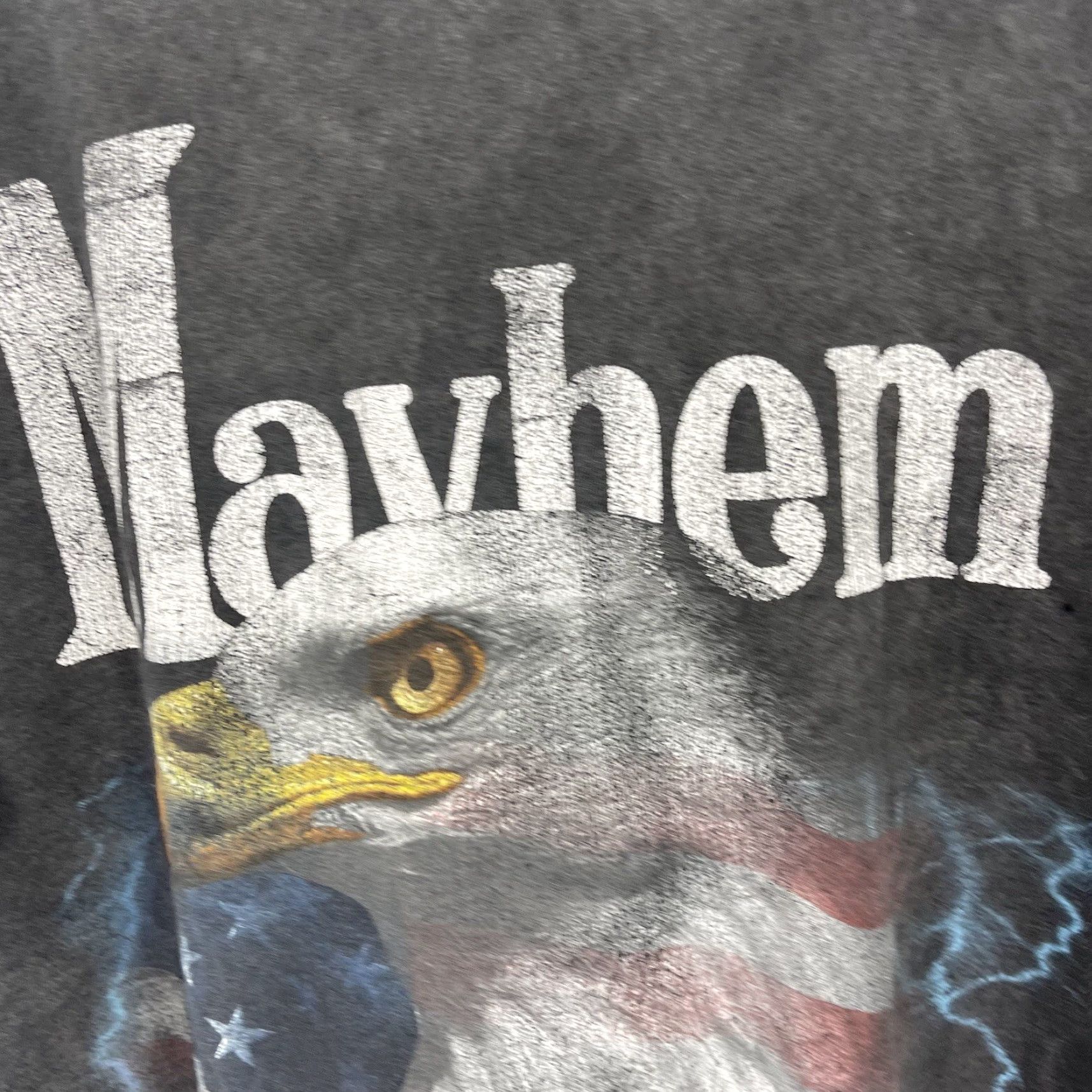 Vintage Mayhem Graphic Print T-Shirt Men’s Large Gray Eagle USA 90s Short Sleeve Size US L / EU 52-54 / 3 - 7 Thumbnail