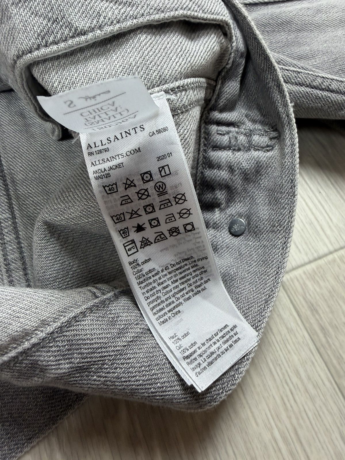 Allsaints ALLSAINTS Akola Jacket Distressed Gray Denim Size S Size US S / EU 44-46 / 1 - 9 Thumbnail