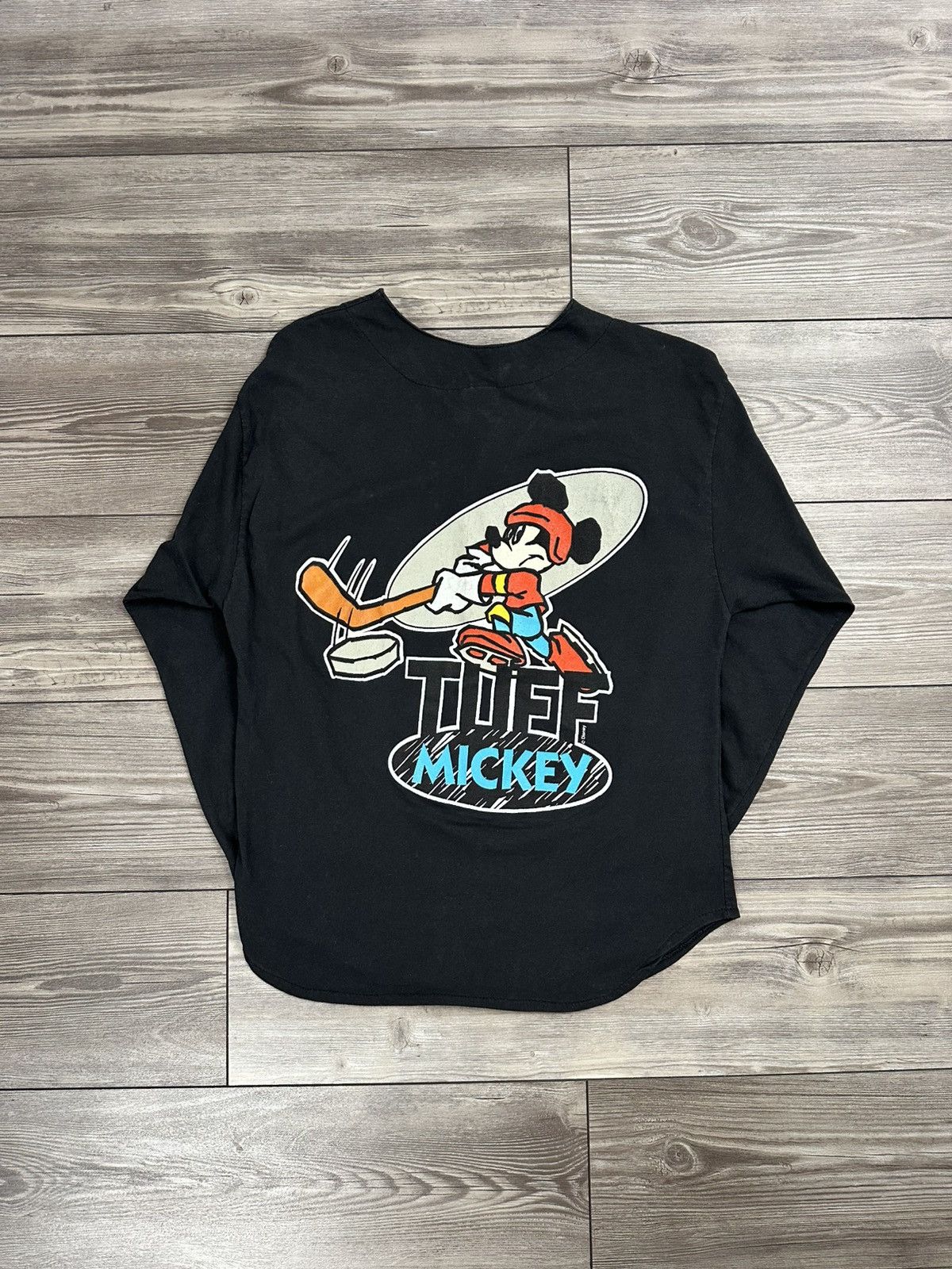 Mickey Mouse Vintage 90’s Disney Mickey Mouse Hockey 3/4 Sleeve Button Up Size US M / EU 48-50 / 2 - 2 Thumbnail