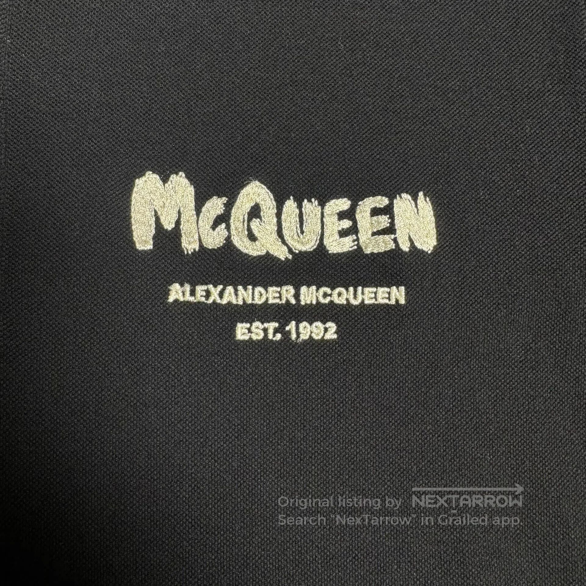 Japanese Brand Alexander McQueen Embroidered Logo Polo. Size US XXL / EU 58 / 5 - 3 Thumbnail