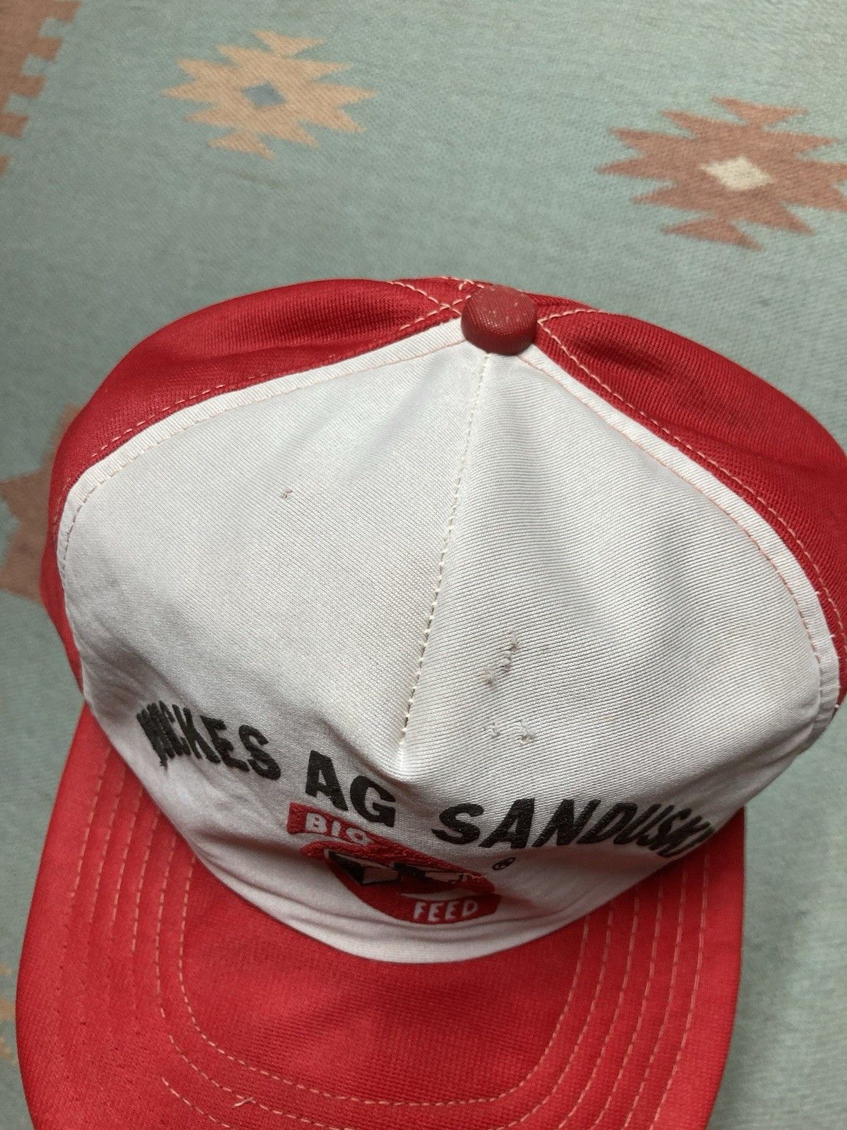 Vintage Vtg SnapBack hat wickes ag Sandusky Michigan big H feed farm Size ONE SIZE - 3 Thumbnail