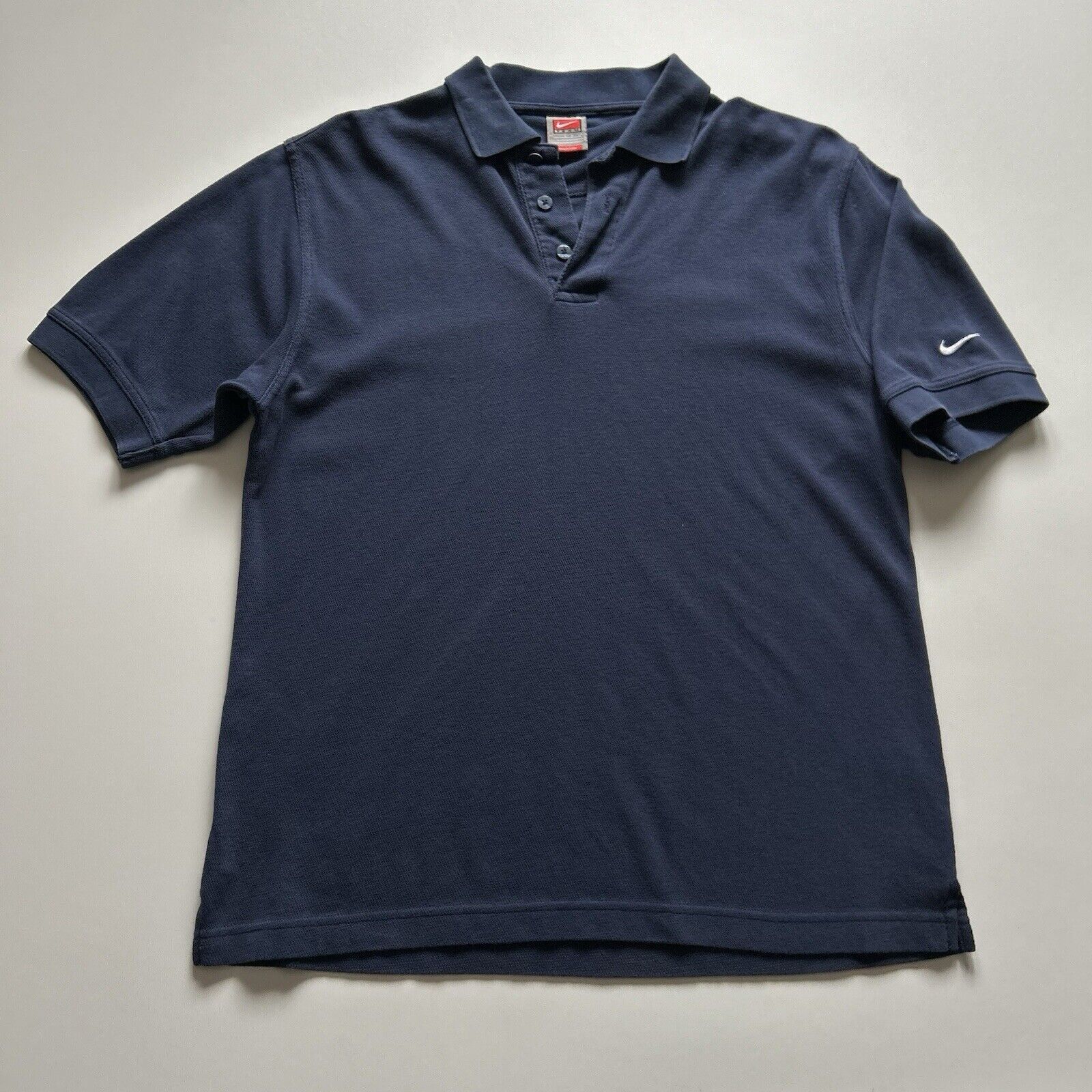Nike Vintage Y2K Nike Swoosh Collared T Shirt Sz Small Navy Blue Size US S / EU 44-46 / 1 - 1 Thumbnail